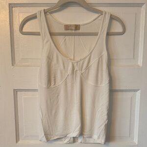Vintage Cream Tank Top | Bust Detail